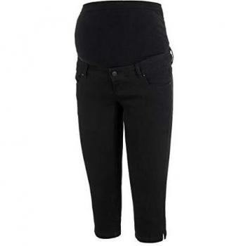 MAMALICIOUS Mljuliane Pantalones premamá, Capri Slim, Denim Negro