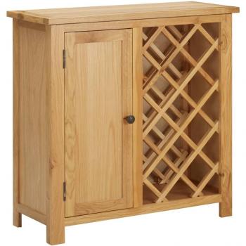 Botellero para 11 botellas de vino 80x32x80 cm madera de roble
