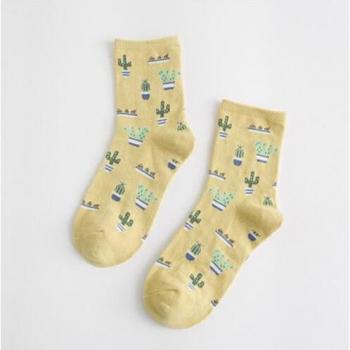 Plain Cotton Jacquard Socks for Women - Fresh and Comfortable
