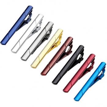 Men's Stainless Steel Tie Clip Set - 8 Piece
