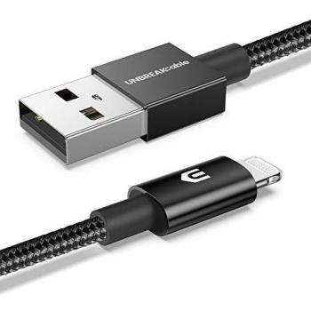 Cable Lightning a USB UNBREAKcable 3.3ft - [Certificado MFI de Apple] Cable de Sincronización de Datos de Carga Rápida de Nylon Trenzado para iPhone SE/11 Pro/XS Max/XR/X/8/7/6s/6/