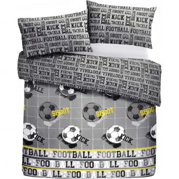Football Grey Reversible Kids Duvet Set