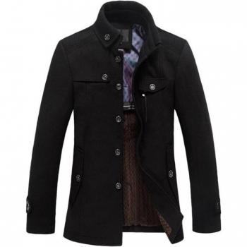 Chaqueta Lana Medio Largo Estilo Británico