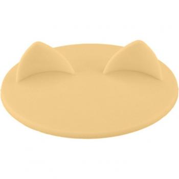 Taza de silicona grado alimenticio con tapa de cristal y orejas de gato
