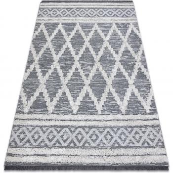 Boho Moroccan Grey-Cream Fleece Carpet