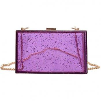 Crossbody Brillo Ostentoso Día Embragues Mujer Acrílico Transparente