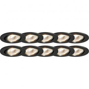 Qazqa Cisco LED Einbau-Strahler (GU10) – 10 Flammen, Schwarz, Modern, Aluminium, kein Lampen-Set