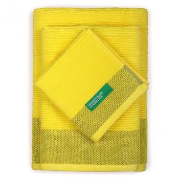 SET 3PCS TOALLAS DE BAÑO 450 GSM 100% ALGODÓN AMARILLO CASA BENETTON