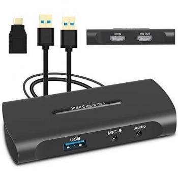Game Capture Card con Microfono-In HD 60fps Bassa Latenza