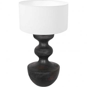 Anne Lighting Lámpara de Mesa Lyons Negro Madera Lino Ø