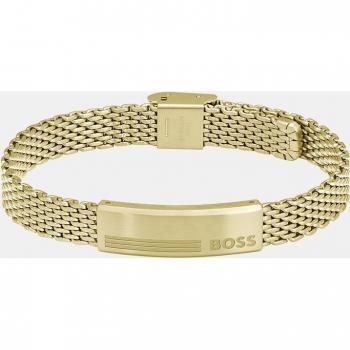 Pulsera de acero dorado BOSS Alen para hombre