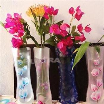 Durable PVC Folding Vase for Home and Weddings, 27.4 x 11.7 cm