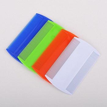 2-Pack Random Color Double-Sided Plastic Pet Combs for Dogs and Cats