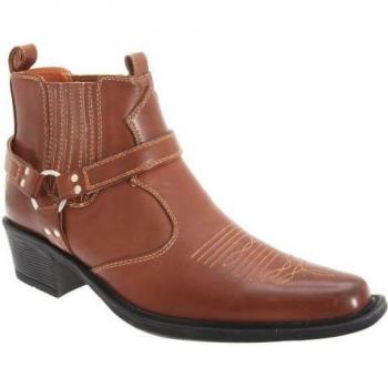 US Brass Mens Eastwood Cowboy Ankle Boots
