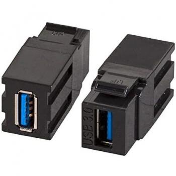 Connettore Keystone USB3.2 Tipo A Femmina/Femmina 1,45 cm Nero - OEM
