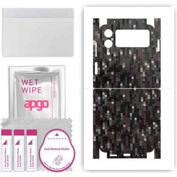Apgo Full Wrap Film for Samsung Galaxy Z Flip4 - Carbon Black Pixel
