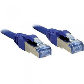LINDY 47156 RJ45 Netzwerkkabel, Patchkabel CAT 6a S/FTP 30.00 m Blau mit Rastnasenschutz