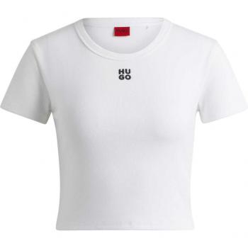 T-Shirt Hugo Modern Logo Manica Corta Bianco Nero XS Donna