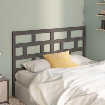 VidaXL Bed Headboard Grey 141x4x100 cm Solid Wood Pine