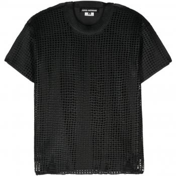 Women's Junya Watanabe Black Open-Knit T-Shirt (Size Small)