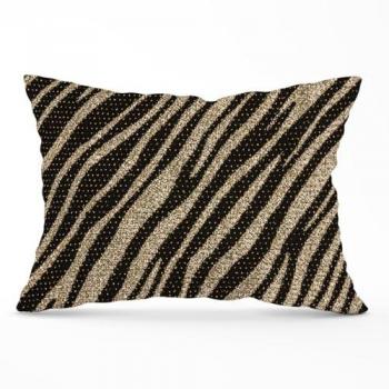 Golden Zebra Print Cushion
