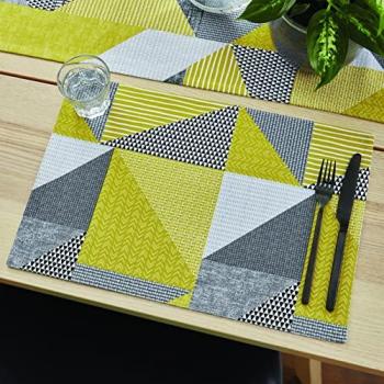 Catherine Lansfield Larsson Geo Two x Placemats Ochre