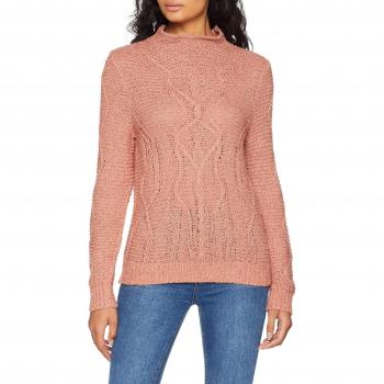 Vila Clothes Vistitta Knit Cable L/s Top - Suéter para Mujer - Rosa Ash Rose - Talla 36