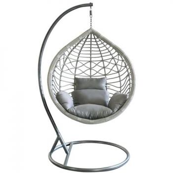 Dondolo poltrona sospesa oscillante in wicker naturale Kelly - Grey