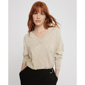 Jersey de mujer Lola Casademunt con cuello en pico y tachas