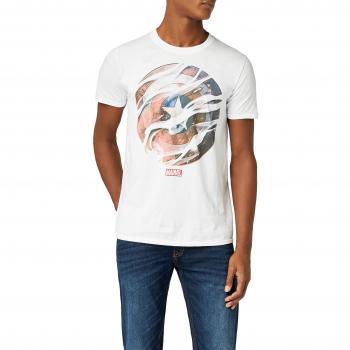 Marvel Capt. America Smoke Shield Herren-T-Shirt weiß, M