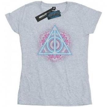 Harry Potter Neon Deathly Hallows Cotton T-Shirt