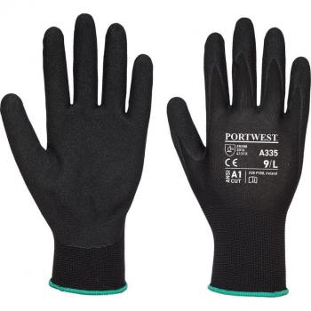 Portwest Dermi Grip NPR15 Nitrile Sandy Gloves Black XL