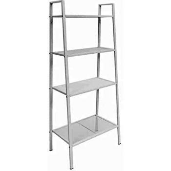 4-Tier White Metal Ladder Bookcase