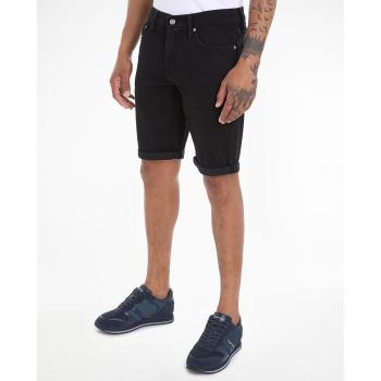 Jeansowe szorty slim z detalem logo