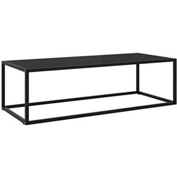 Black Coffee Table with Black Glass 120x50x35 cm vidaXL