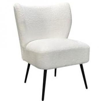 ByLIVING Sessel Teddy, Teddystoff Off-White, Gestell Schwarz Matt