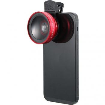 2 In 1 Universal Phone Case with 0.45X Wide Angle Lens & 12.5X Macro Lens for iPhone Models