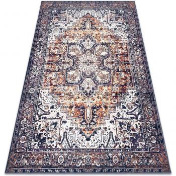 Tapis ANTIKA ancret sunset, style contemporain, lavable - bleu marine / orange multicolore 120x170 cm