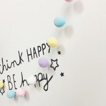2M Nordic Style Felt Wool Balls Pom Pom Garland