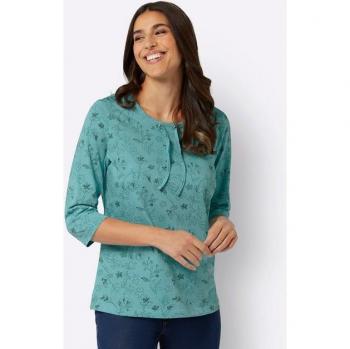 Sieh an! T‑Shirt 2‑in‑1 Damen, Gr. 54, Graphit, gemustert, 100 % Baumwolle