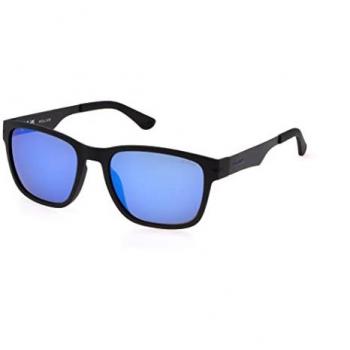 Police SPLL09E Polarized Sunglasses Matt Black U28P Male Smoke/Mirror Blue/CAT3