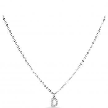 Colgante de Elegancia Letras Brillantes con Circonita en Rodio