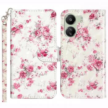 Couverture 3D en Cuir PU Rose pour Xiaomi Redmi 13C 4G / Poco C65 4G