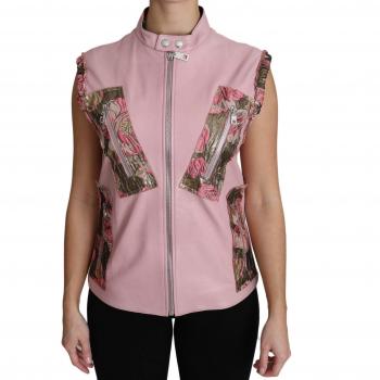 Dolce & Gabbana Women's Pink Leather Sleeveless Jacket
