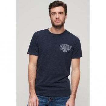 Superdry Men's Athletic College Graphic Short Sleeve T-Shirt - Eclipse Navy Slub 3XL