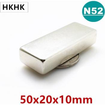 Aimants en Néodyme N52, dimensions 50x20x10 mm, super forts, paquet de 5 ou 10