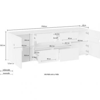 INOSIGN Lowboard Rimini, 180 cm breit
