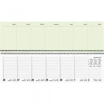 Tischquerkalender 136 Eco‑Recycling, Wochenblatt Grau–Grün