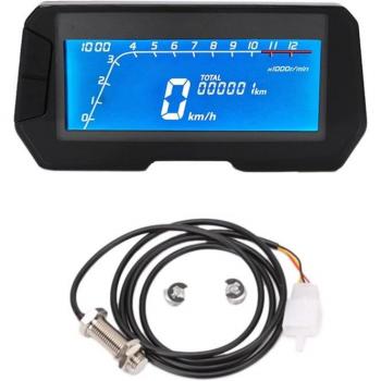 Instrument de vitesse numérique LCD rétro-éclairé universel pour moto 2,4 cylindres
