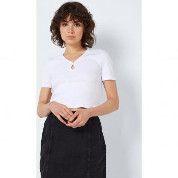 Camiseta de mujer Noisy May de manga corta con cuello en pico